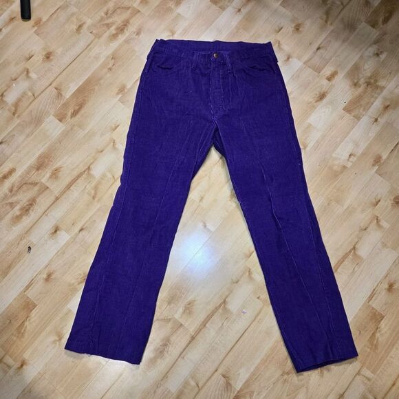 Vintage‎ Bare Kat Corduroy Purple Straight Leg Pants 30" Waist Rare - Picture 1 of 9